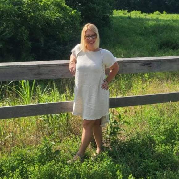 Umgee Oatmeal High Low Linen Dress with Fringe Hem - Picture 5 of 13